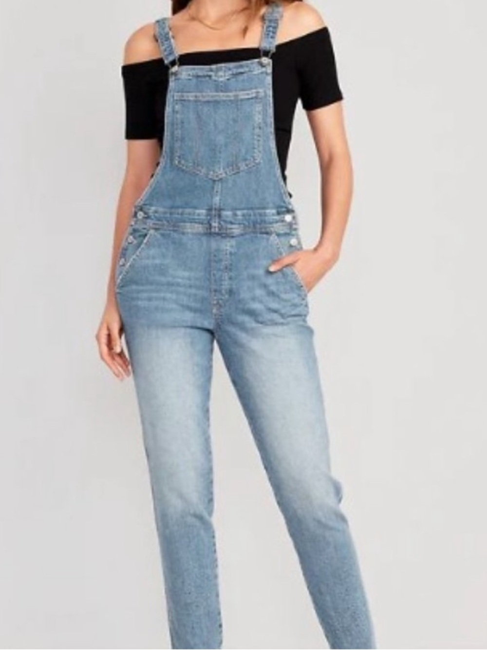 Old Navy O.G. Straight “Emma” Medium-Wash Jean Overalls Size 2